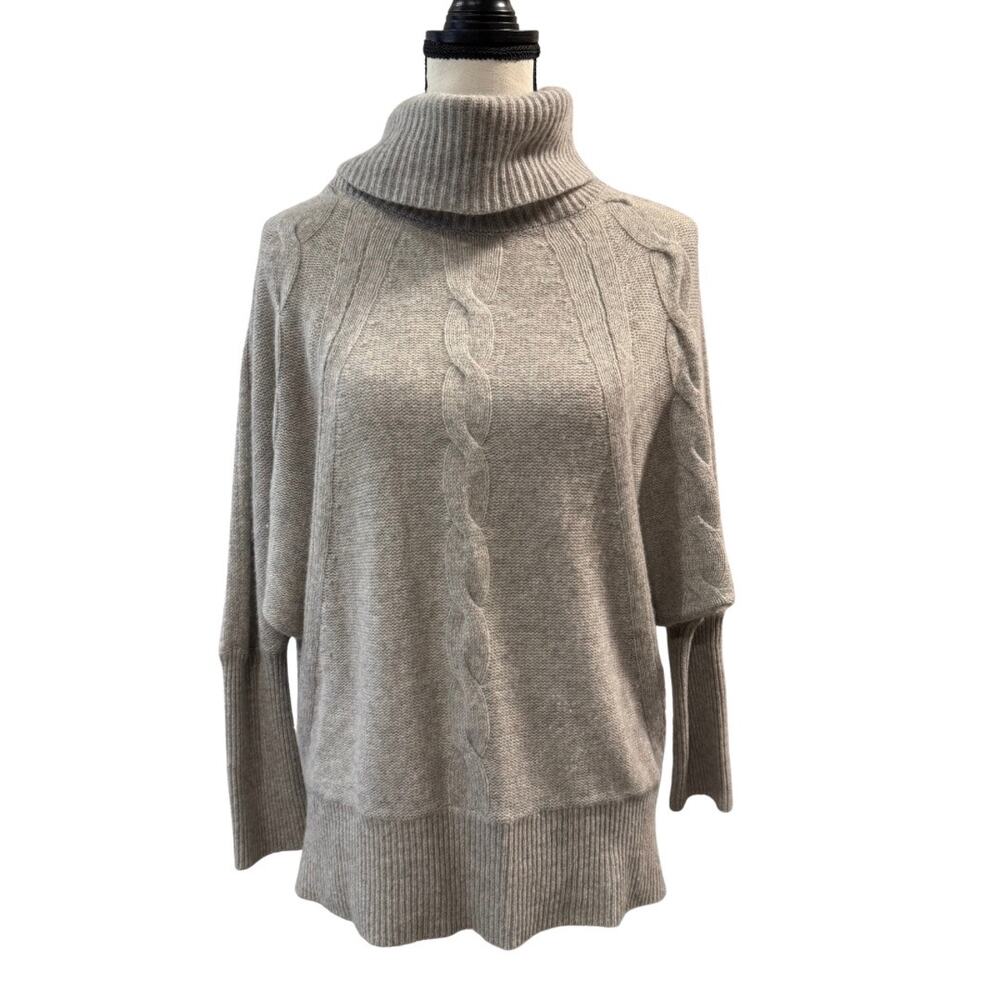Griffen Women’s Beige Cashmere Turtleneck Sweater Size L